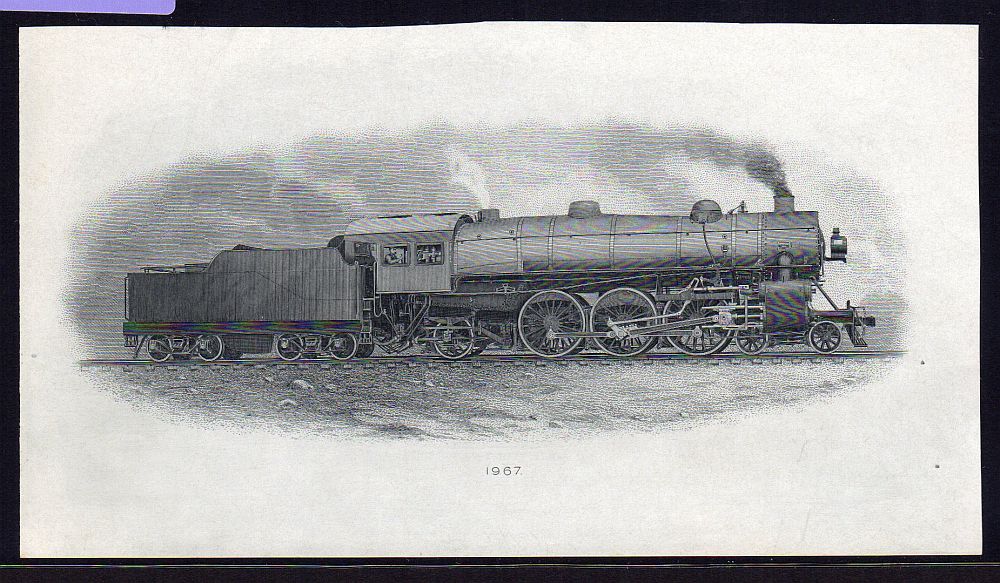 Vignette, Security/Banknote Engraving of Steam Locomotive